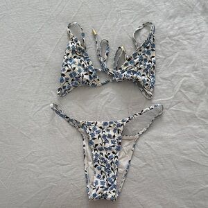 Monday Swimwear Floral Blue and White Bikini Set